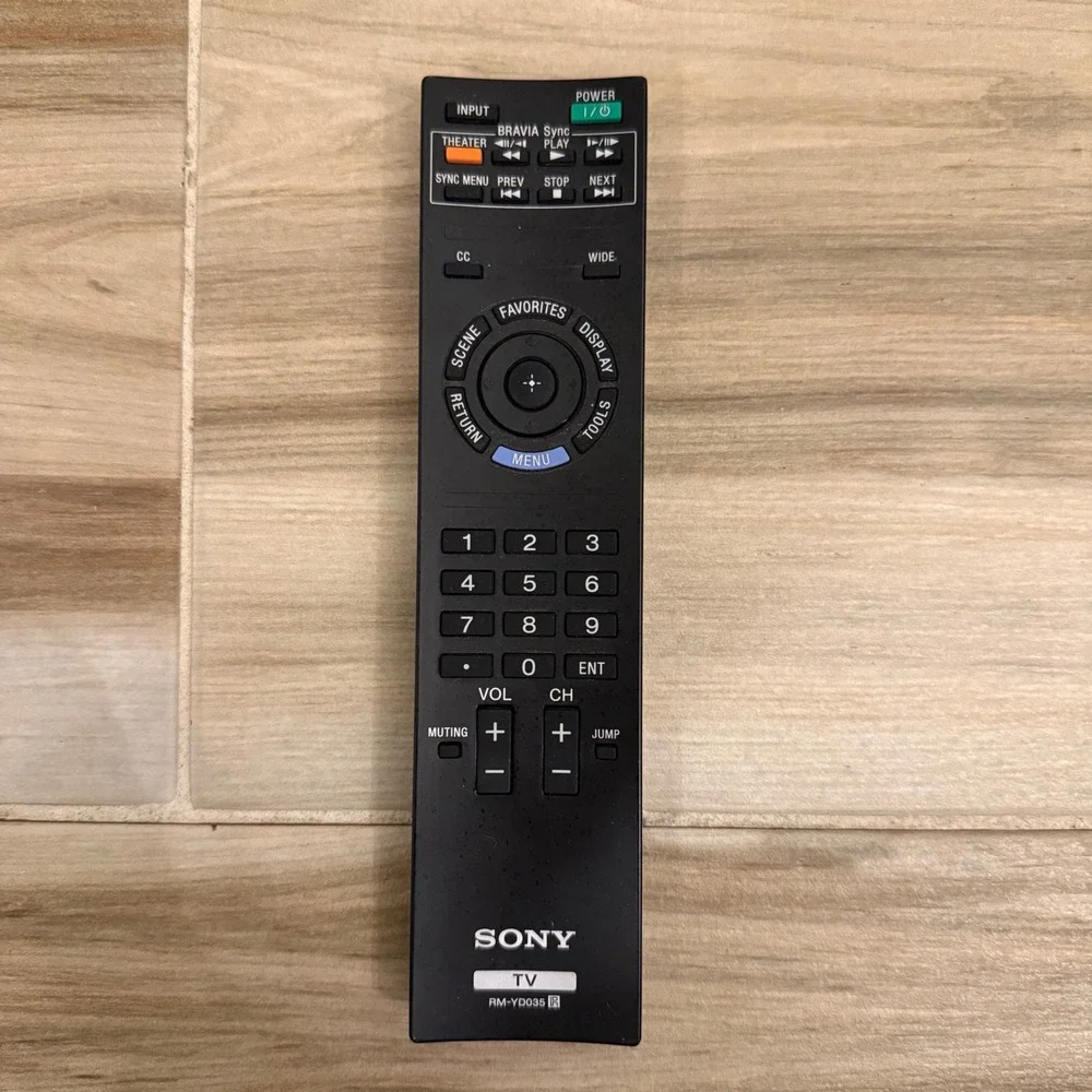 Sony RM-YD035 TV Remote Control Genuine OEM Bravia Sync Replacement Black